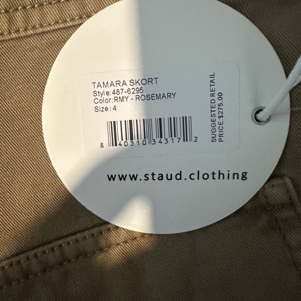 Staud Tan Button-Front Skort - image 3